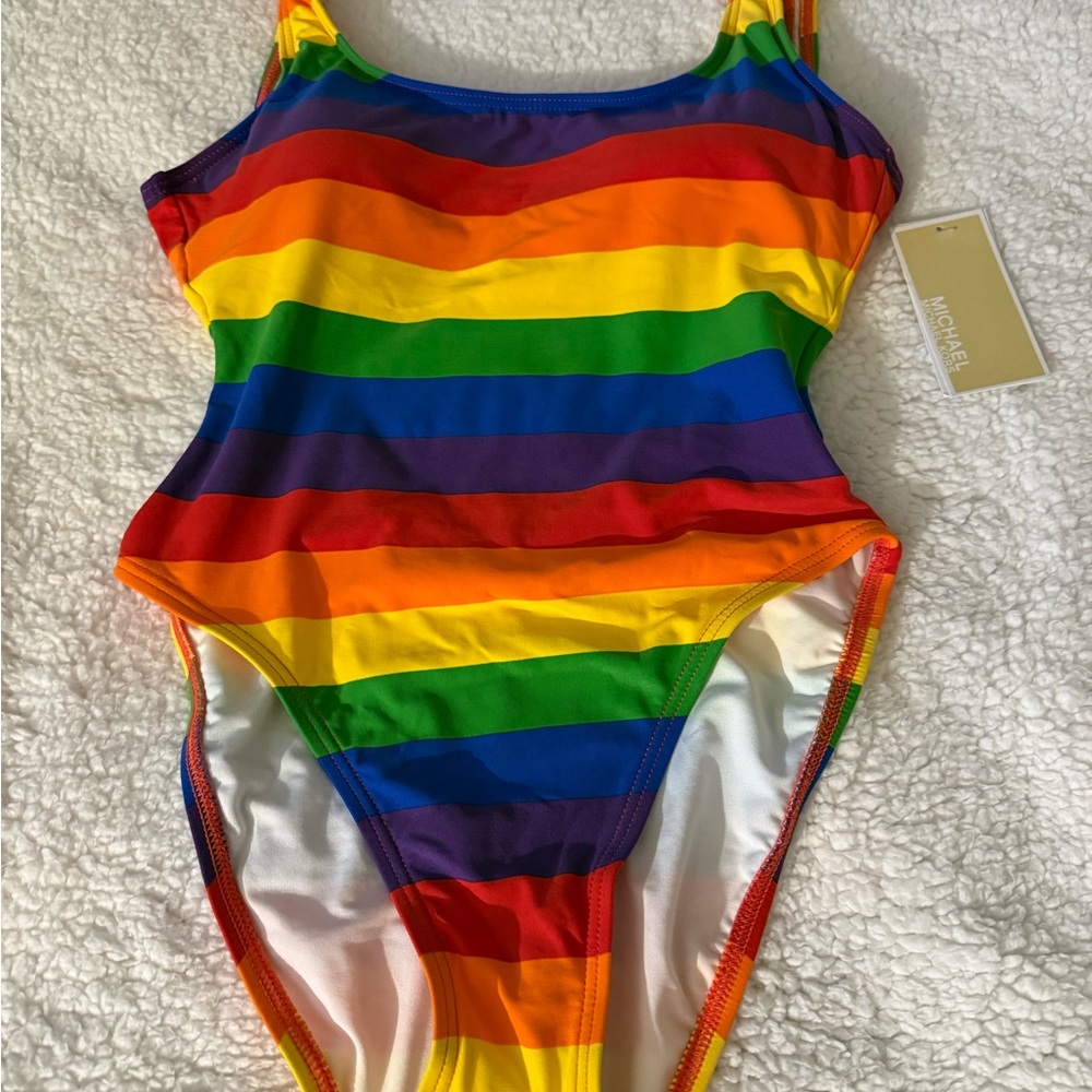 Michael Kors Multicolor Striped One-Piece Swimsuit